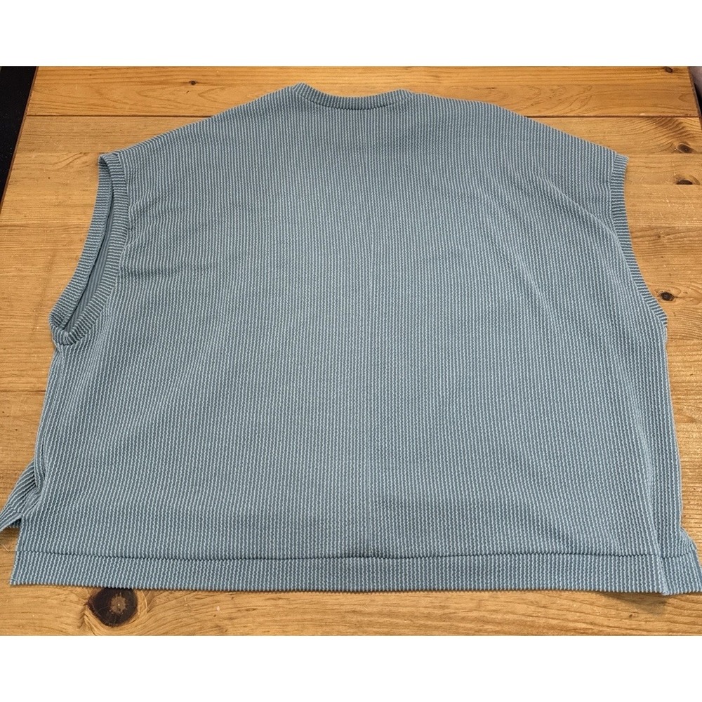 Three Bird Nest Moon Glow Ribbed Texture Knit Top Boho Size Medium Blue/green - Picture 4 of 7